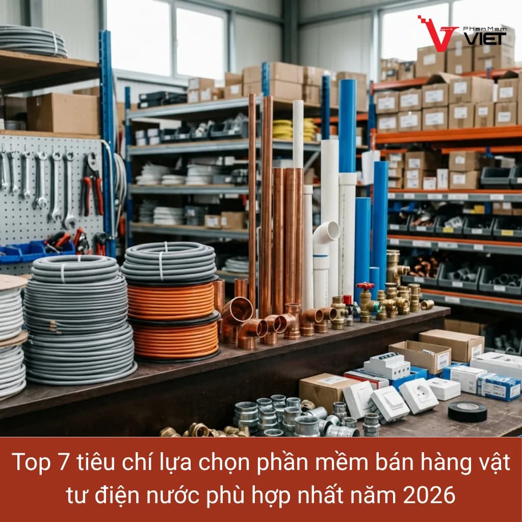 Top 7 tiêu chí lựa chọn phần mềm bán hàng vật tư điện nước phù hợp nhất năm 2026