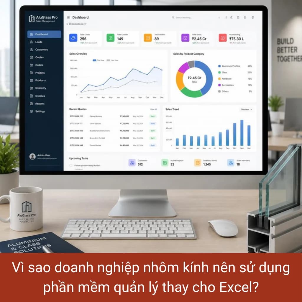 Phần mềm quản lý bán hàng nhôm kính thay thế Excel hiệu quả cho doanh nghiệp xây dựng
